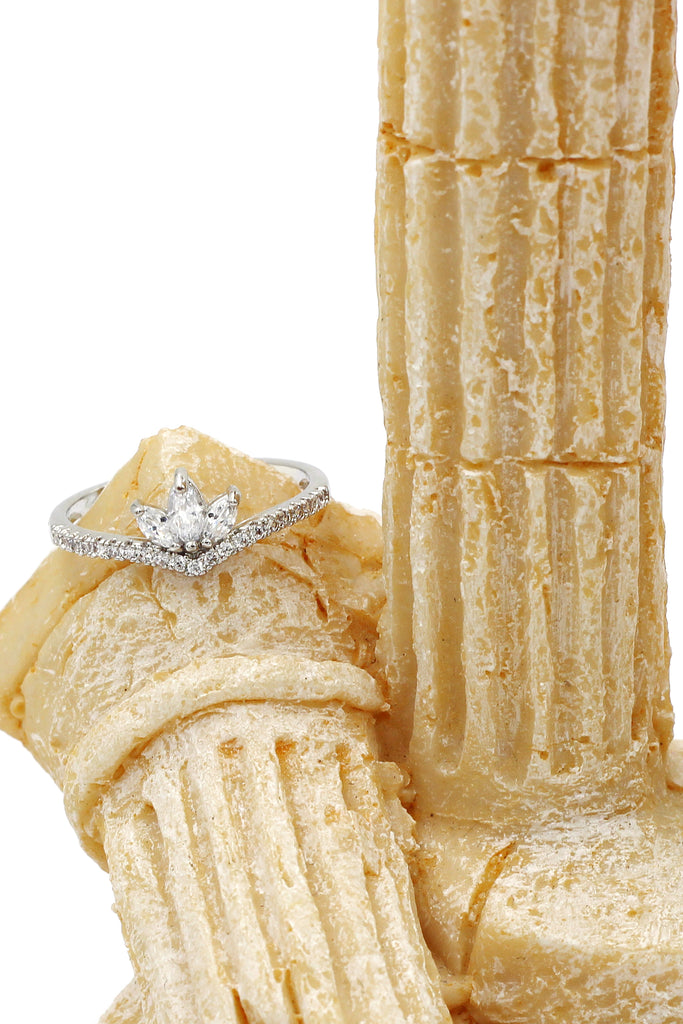 small lotus crystal ring