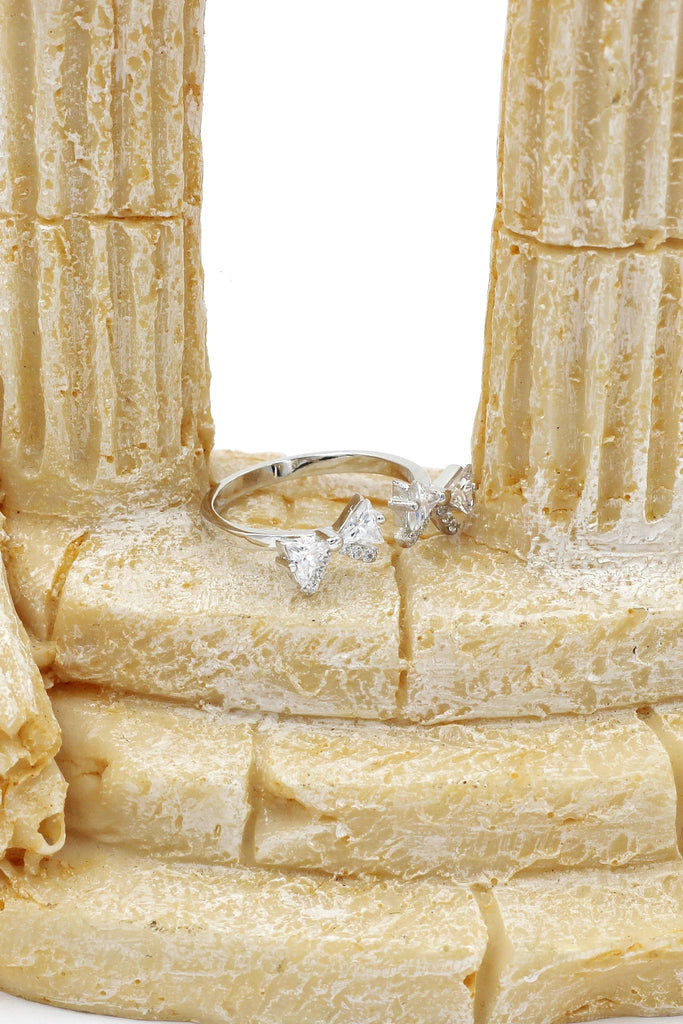 cute crystal bow ring earring set
