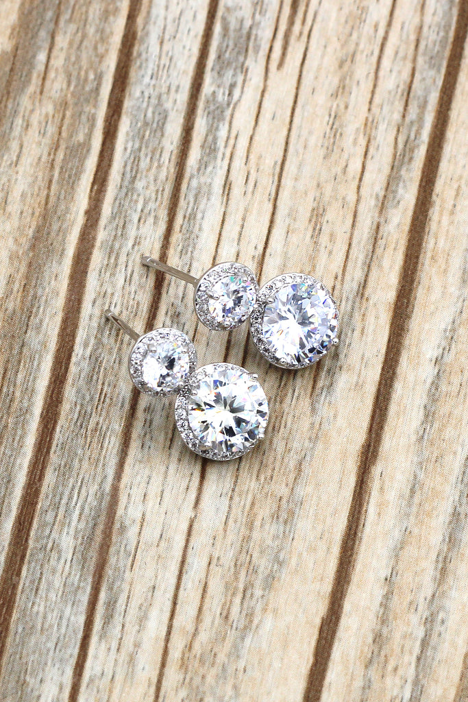shiny crystal earrings necklace set