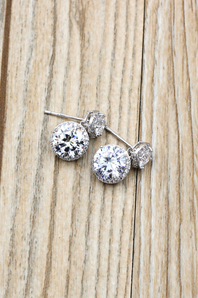 shiny crystal earrings necklace set