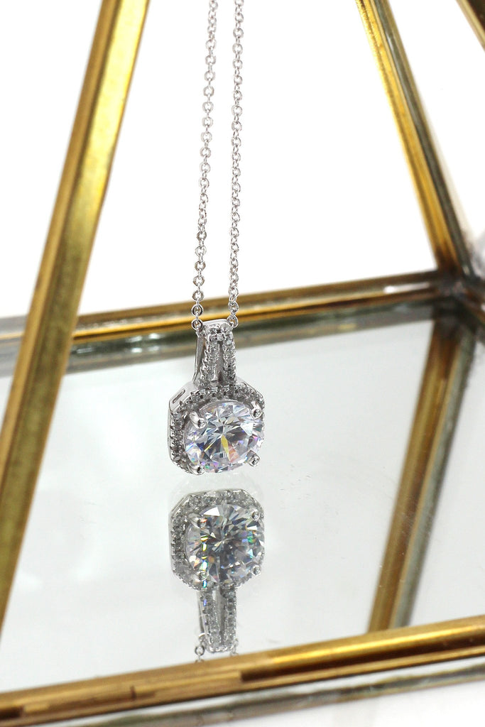 square crystal ring necklace set