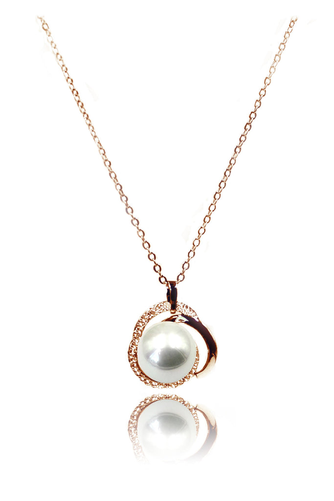 Noble Round pearl Earrings necklace set