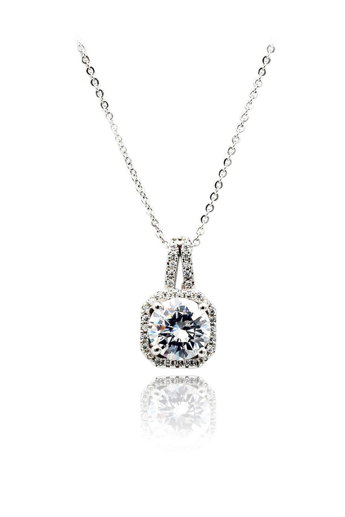 fashion small square crystal earrings necklace set