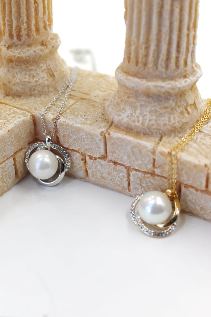 fashion clavicle chain bead necklace ring set