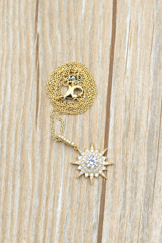 shiny star crystal necklace