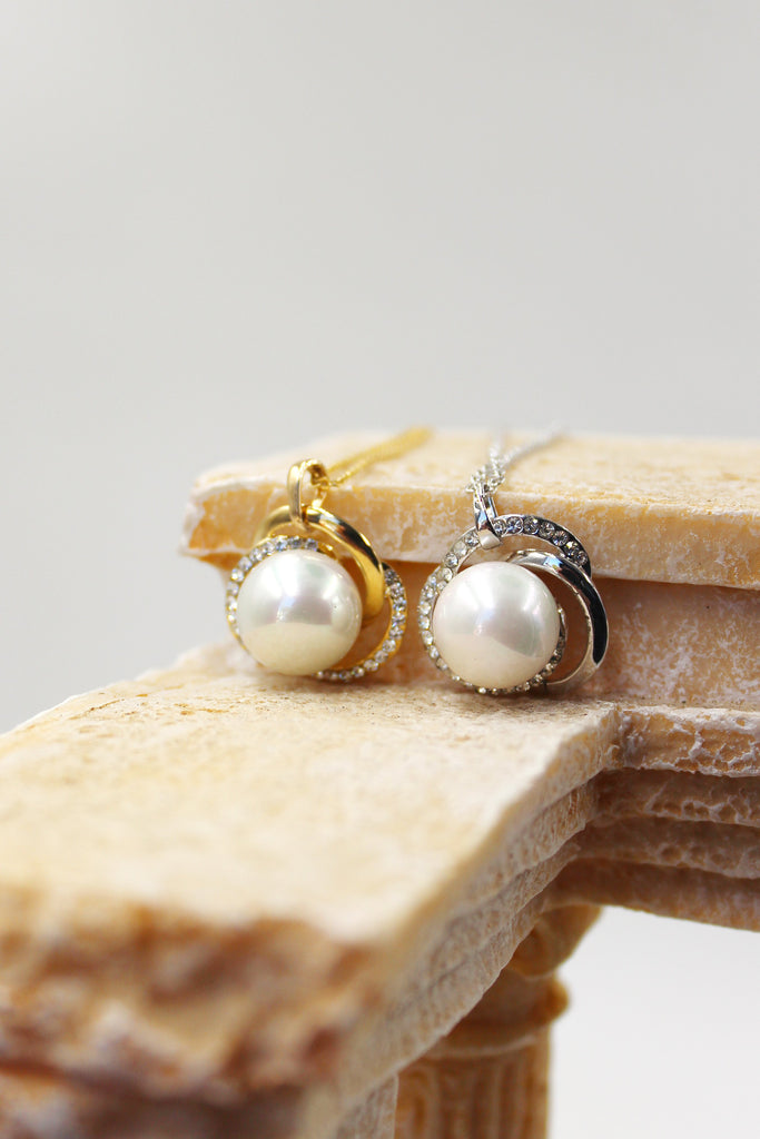 fashion clavicle chain bead necklace ring set