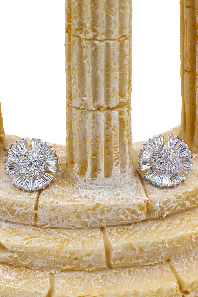 shiny circle crystal earrings