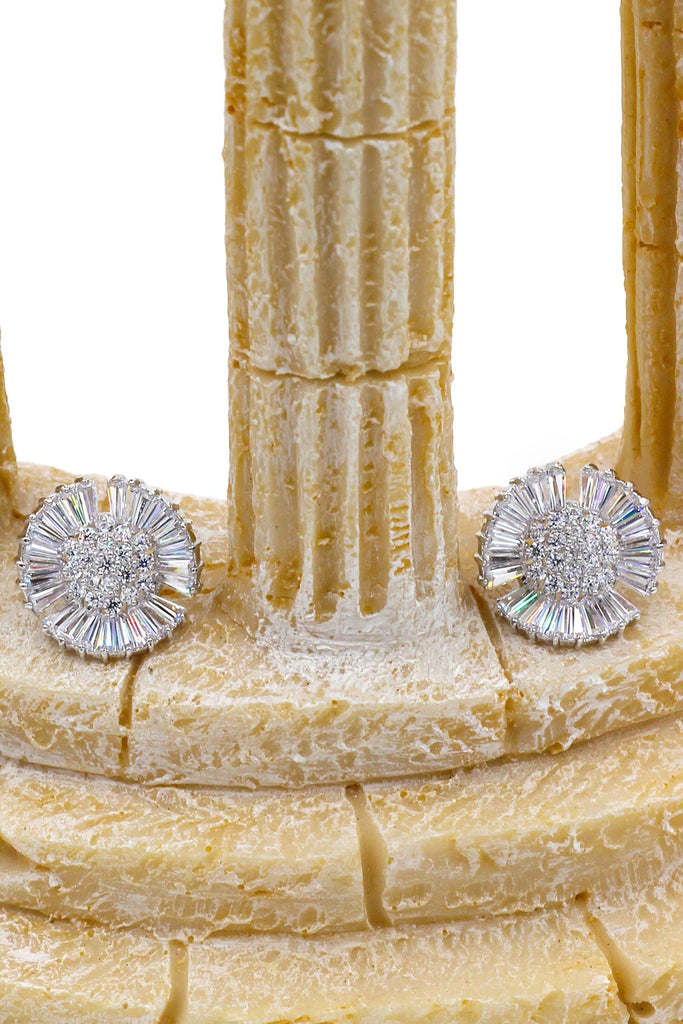shiny zircon crystal earrings ring set