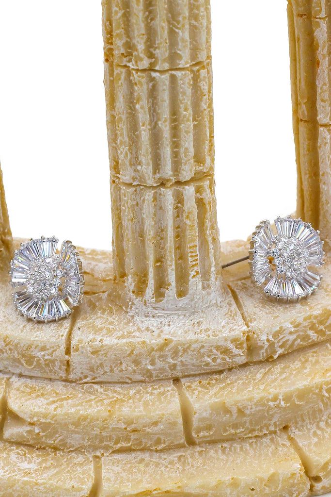 shiny circle crystal earrings