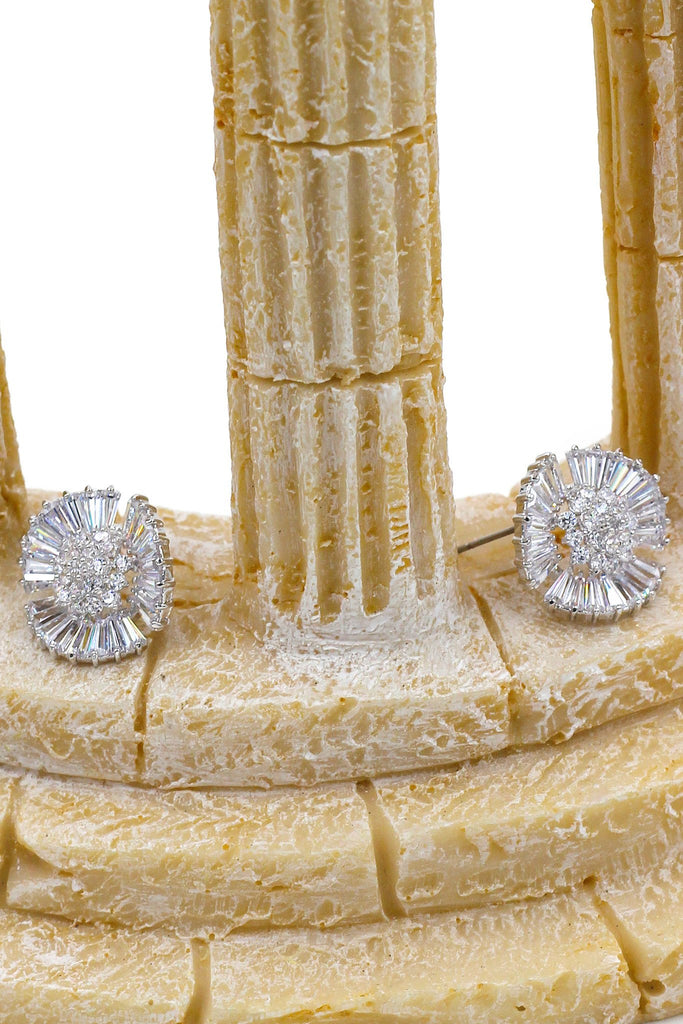 shiny zircon crystal earrings ring set