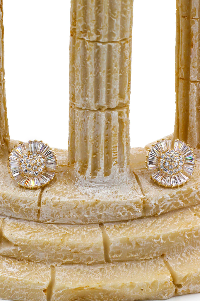 fashion windmill crystal gold earrings