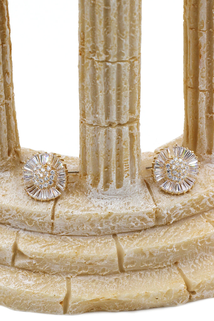 shiny circle crystal earrings