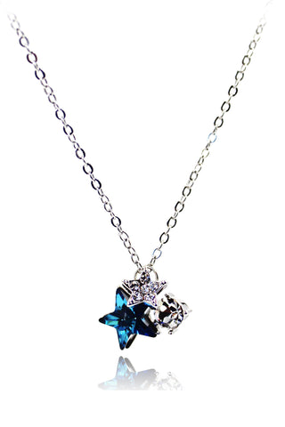 Simple small daisy crystal necklace
