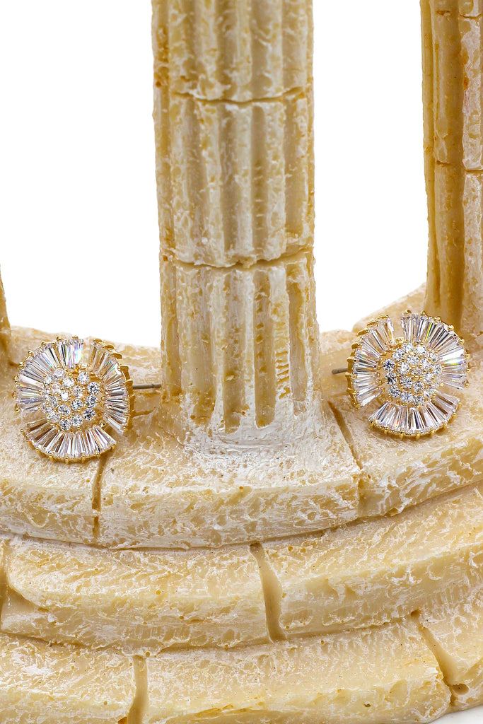 shiny circle crystal earrings