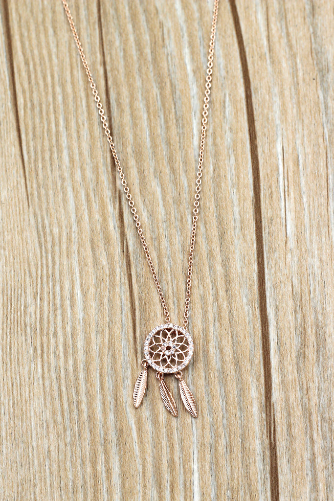 fashion dreamcatcher crystal necklace