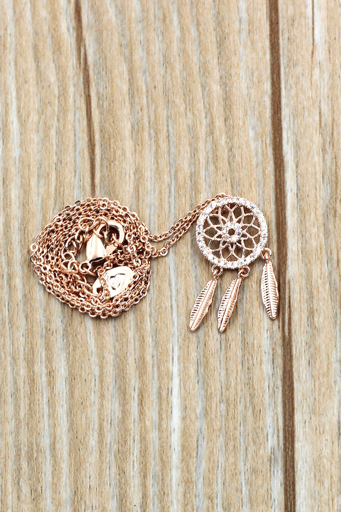 fashion dreamcatcher crystal necklace