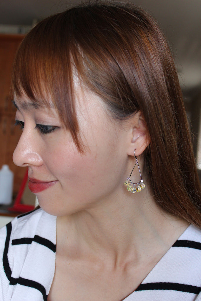 sector drop swarovski crystal earrings