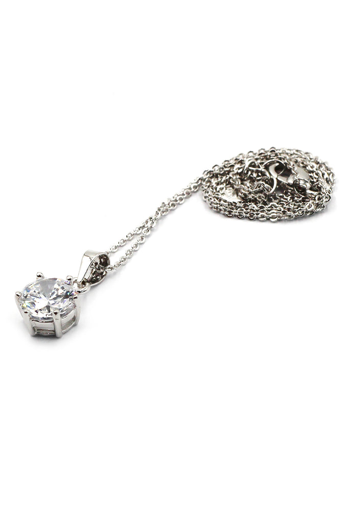 single crystal sterling silver necklace