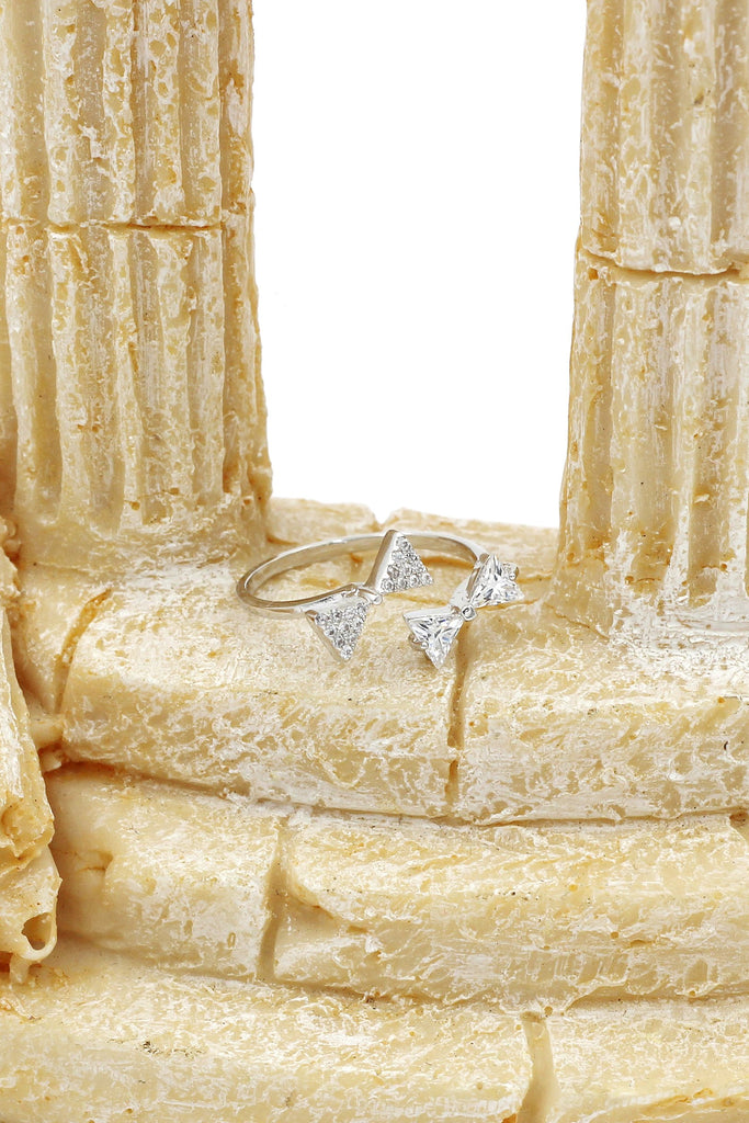 fashion bow crystal ring earrings set