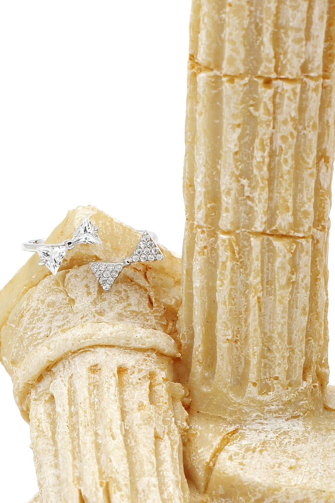 bow open crystal ring