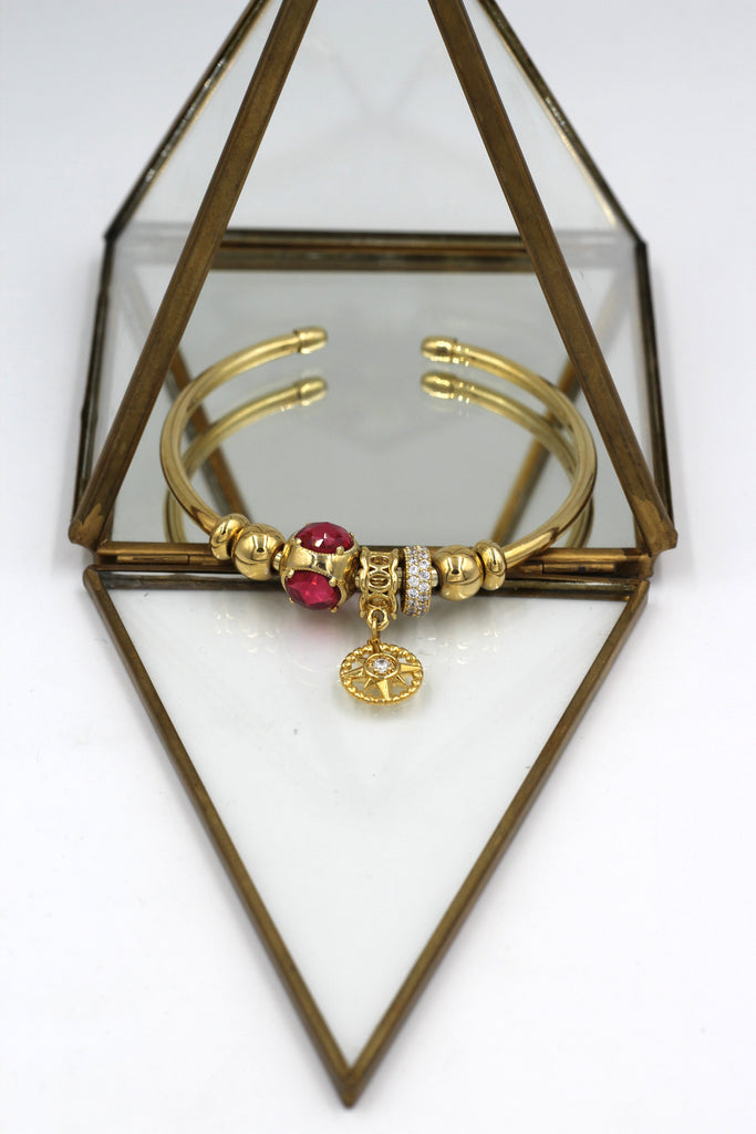 Fashion round crystal bracelet earrings set