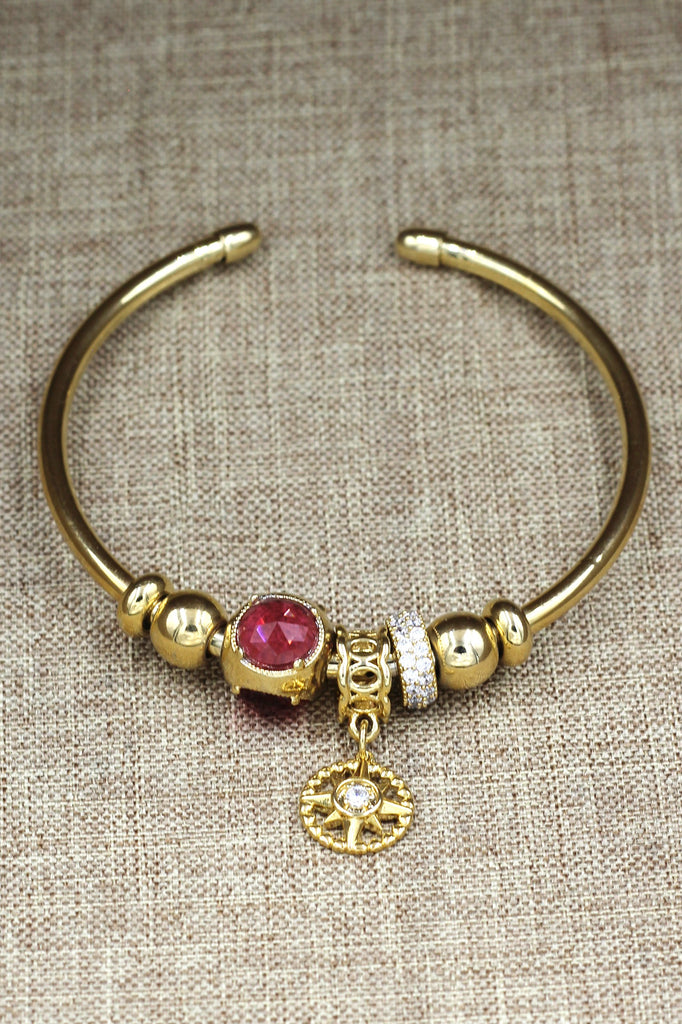 Fashion round crystal bracelet earrings set