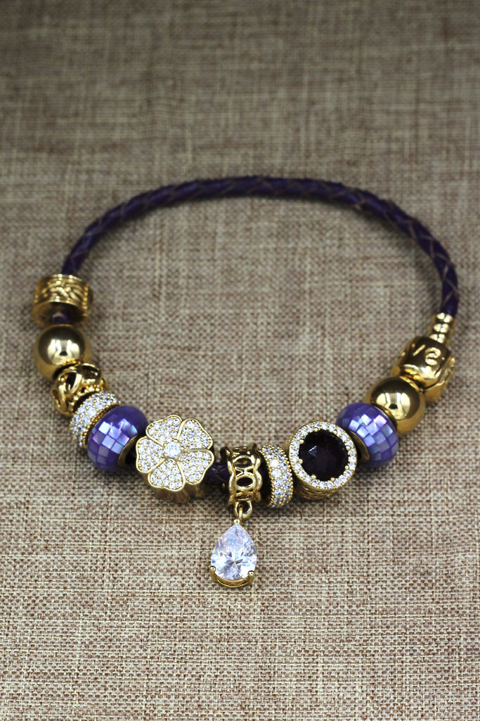 Fashion purple crystal bracelet