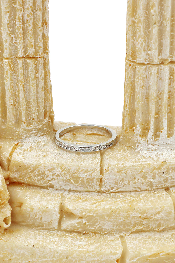 simple row with diamond ring