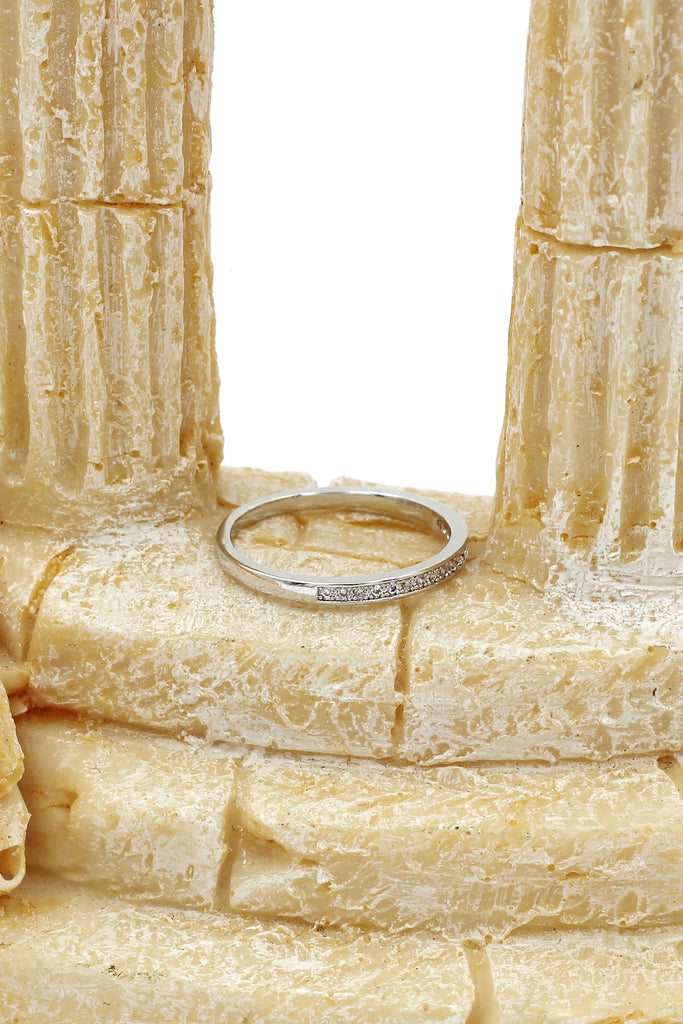 simple row with diamond ring