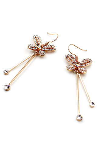 simple rosette crystal and pearl earrings