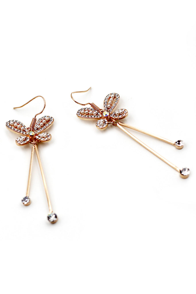 lovely butterfly crystal earrings