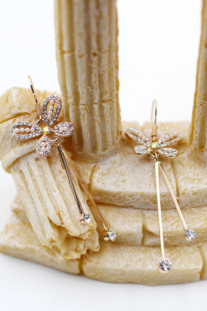 lovely butterfly crystal earrings