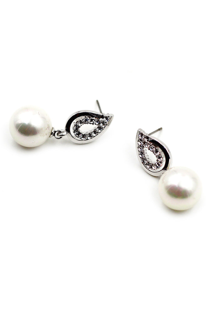 fashion pearls crystal earrings