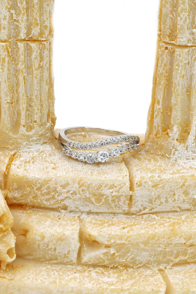 fashion vitality silver crystal ring