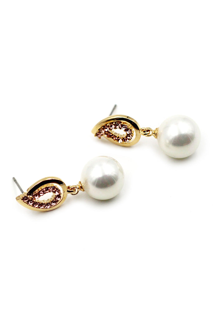fashion pearls crystal earrings