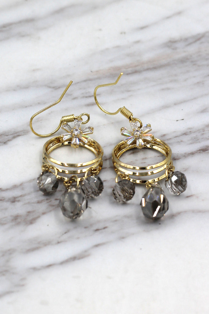 Fashion round crystal earrings