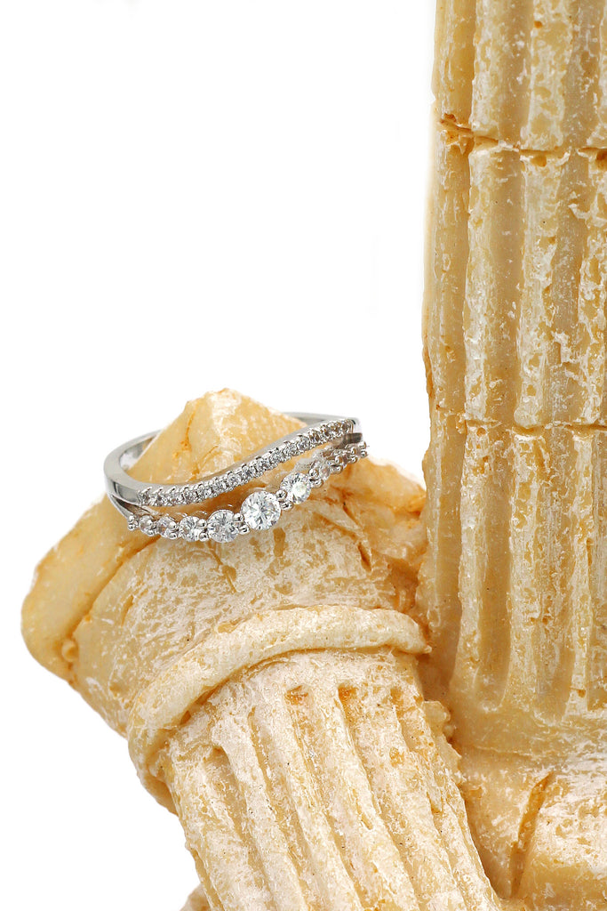 fashion vitality silver crystal ring