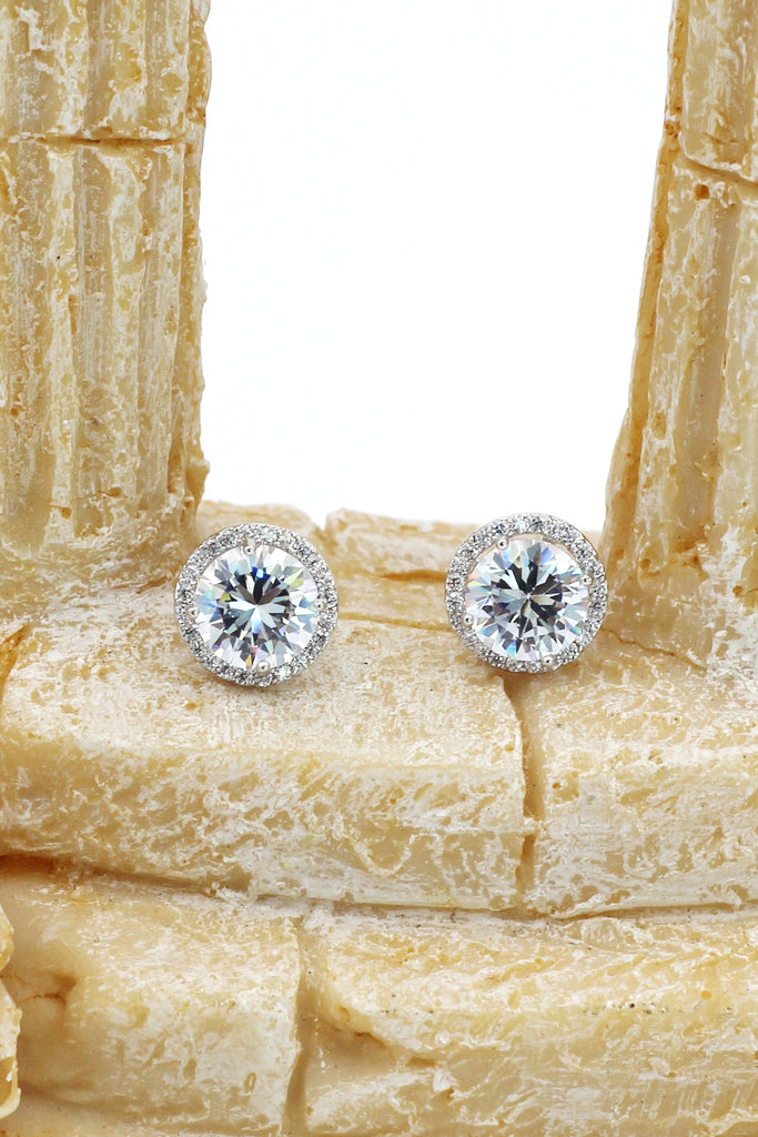 fashion wavy edge crystal earrings