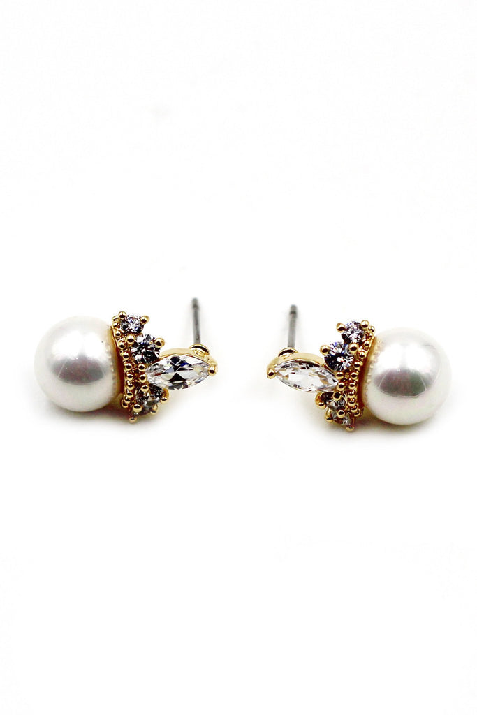 elegant pearl crystal earring necklace set