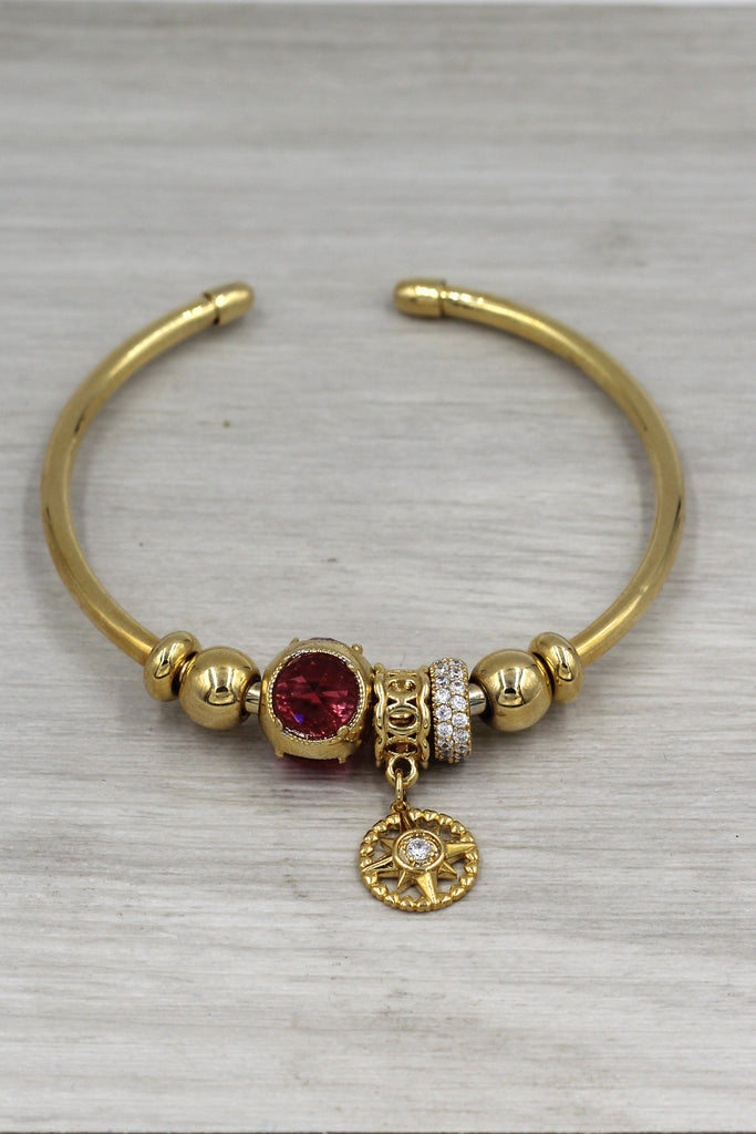 Fashion round crystal bracelet earrings set