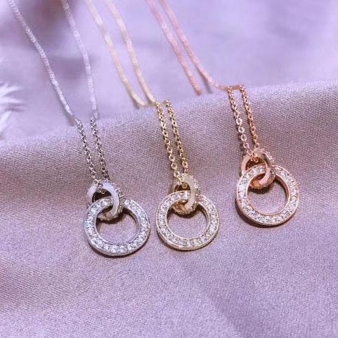 Elegant small circle crystal necklace earrings set
