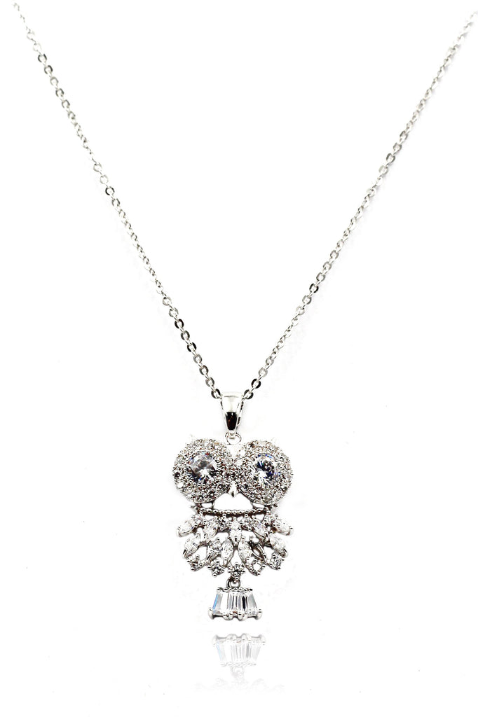 Fashion owl necklace earrings set