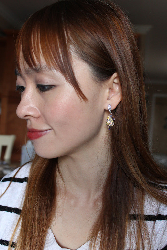 shining pendant swarovski crystal earrings