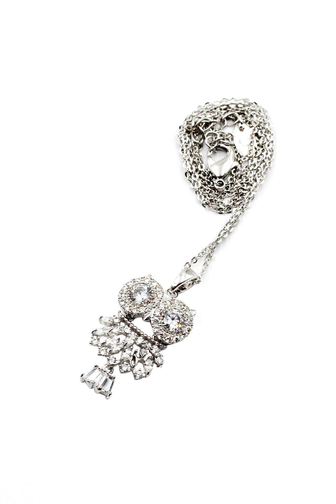 Fashion owl necklace earrings set