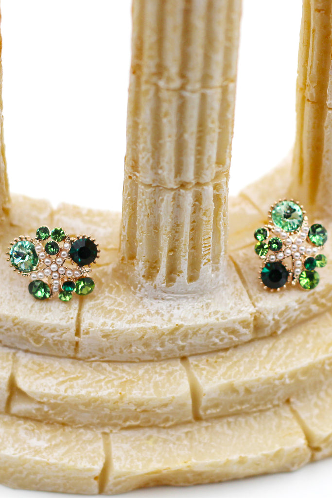 Fashion Colorful starfish crystal small pearl earrings