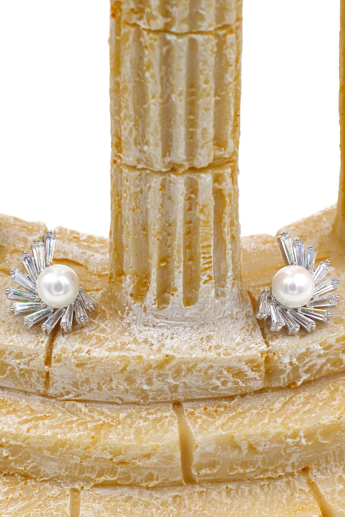 elegant bundle pearl earrings necklace set