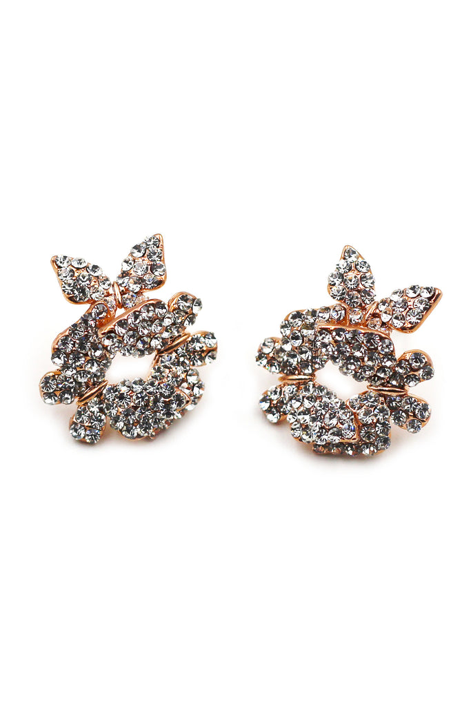 Fashion butterfly crystal earrings