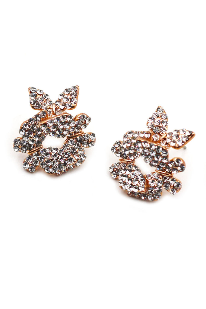 fashion butterfly crystal earring necklace set