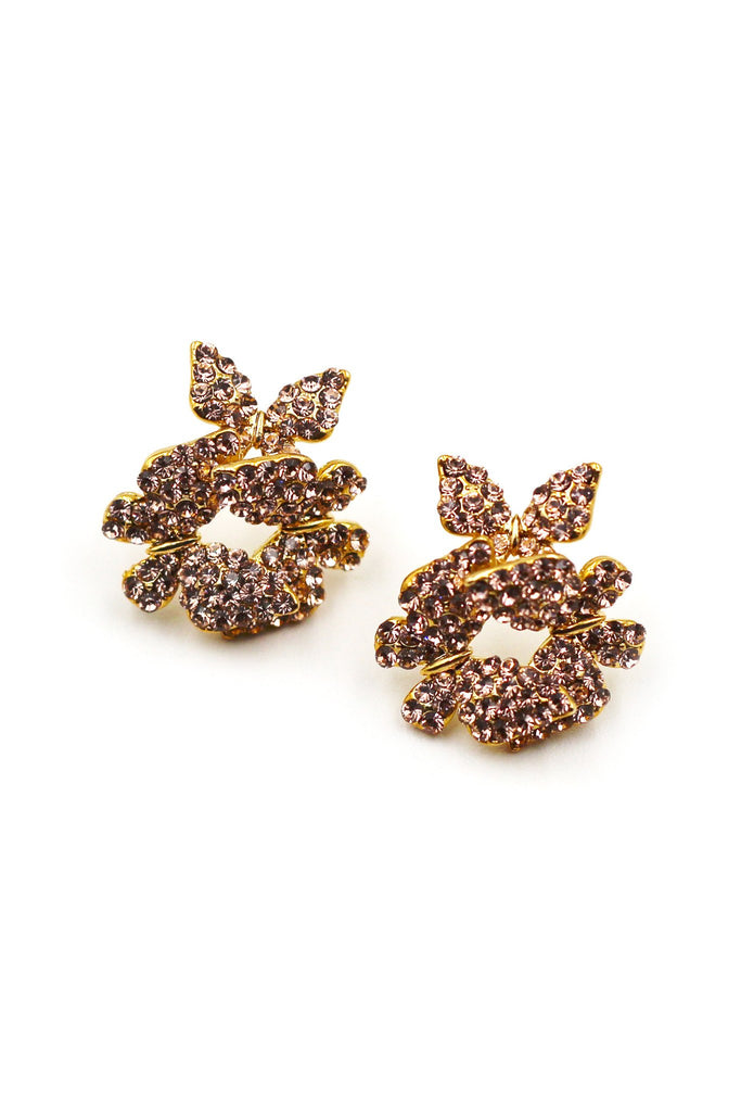 fashion butterfly crystal earring necklace set