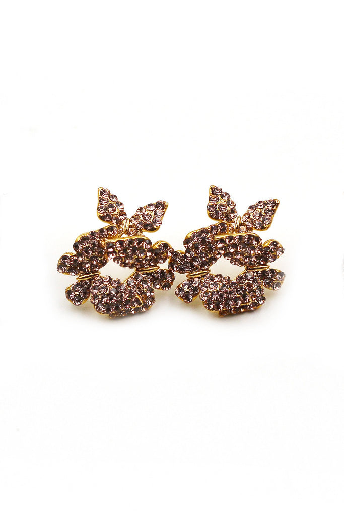 fashion butterfly crystal earring necklace set